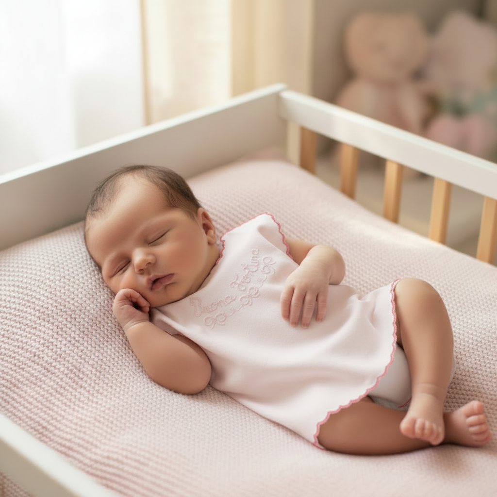 Neonato con Camicino Rosa Scritta Rosa