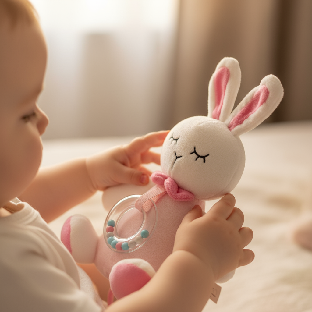 Neonato con coniglietto