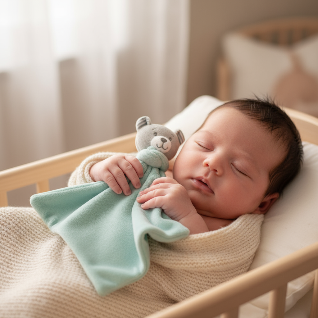 Doudou Orsetto Verde Acqua - Copertina di Sicurezza per Neonati