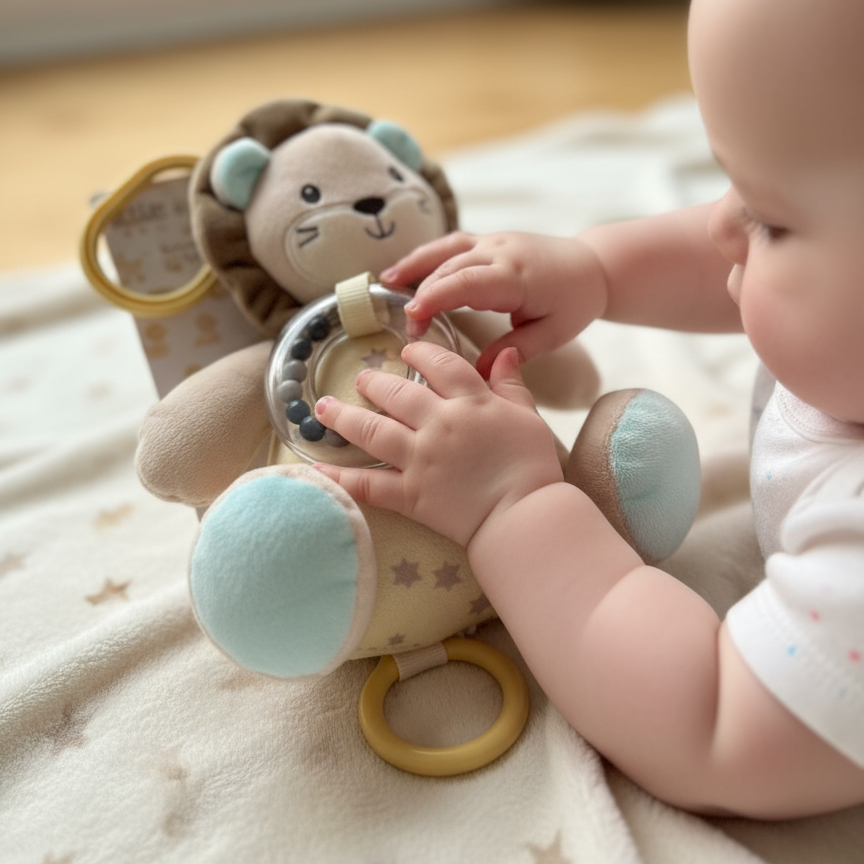 Neonato con leoncino