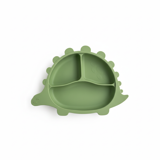 Piatto dinosauro verde senza ombre