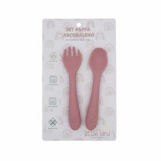 Posate dark pink con packaging