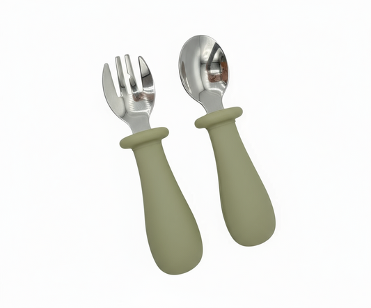 Set Posate Bambini Olive - Forchetta e Cucchiaio