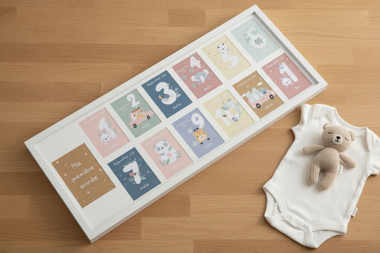 Quadro 12 Mesi - flat lay su legno