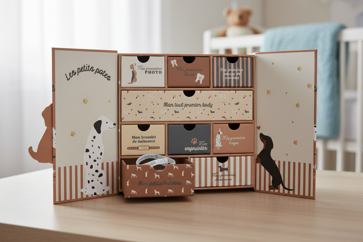 Scatola Ricordi Cani - cassettino con braccialetto nascita