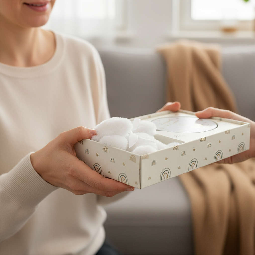 Set regalo nelle mani della mamma