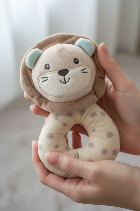 Sonaglino leoncino nelle mani della mamma