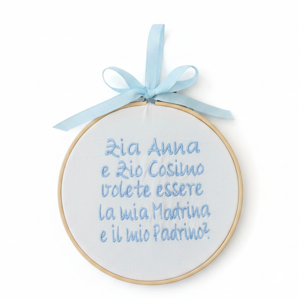 Telaio sfondo bianco con nastro azzurro