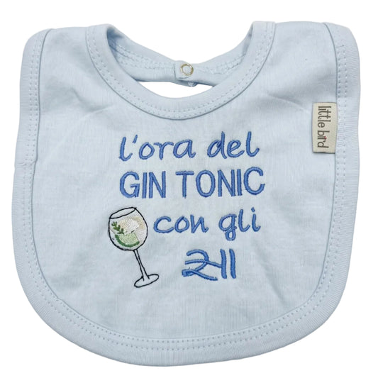 Little Bird - Bavoir "Trattoria da Mamma e Papà ...Qui si mangia GRATIS!" Brodé - 100% Coton Anallergique - Idée Cadeau Naissance Baptême